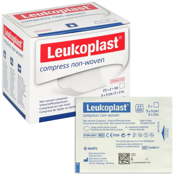 LEUKOPLAST compress non-woven Vlieskompressen steril 4-lagig