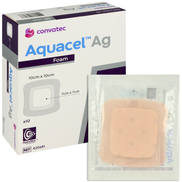 Aquacel Ag Foam adhäsiv, antimikrobieller Schaumverband mit Silber