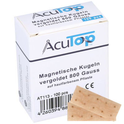 AcuTop® Magnetische Ohrkugeln zur naturheilkundlichen Magnettherapie, vergoldet, 800 Gauss , 100 Stü