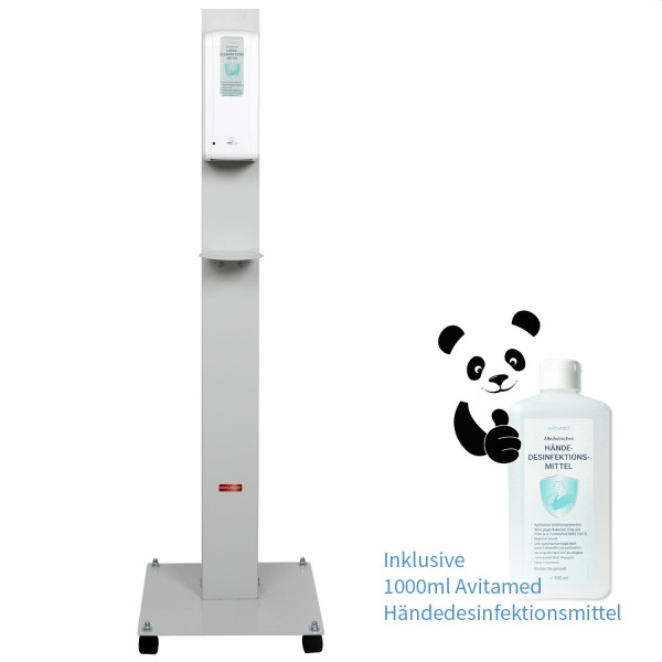 Hygienestation Proficlean Sensor M, Sensor-Hygienesäule inklusive 1000 ml Avitamed Händedesinfektion