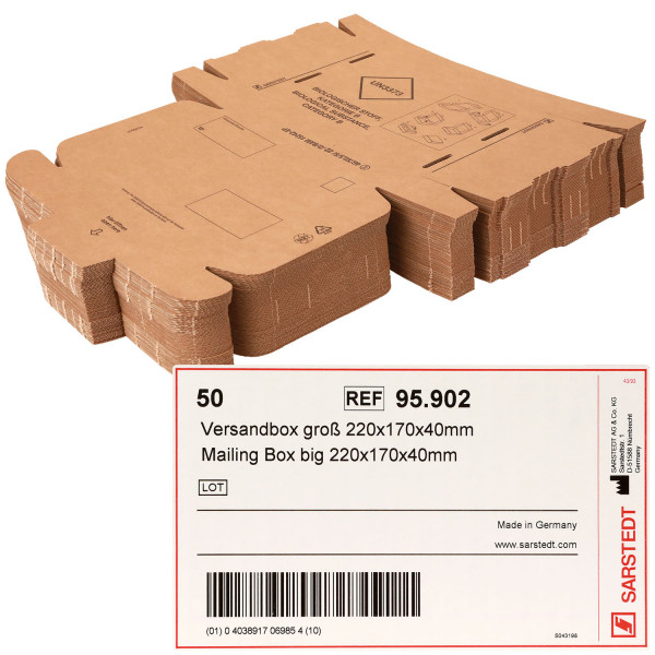 Transportverpackung 1-10 Versandgefäße bis ⌀ 30 mm Schaumfolientasche