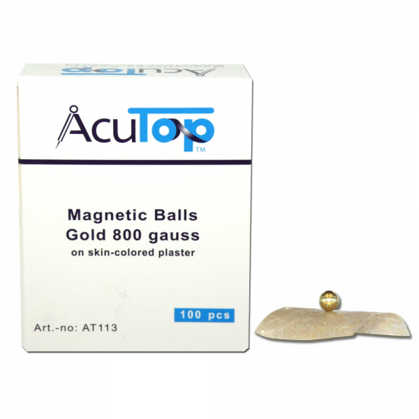 AcuTop Magnetische Ohrkugeln zur naturheilkundlichen Magnettherapie, vergoldet, 800 Gauss , 100 Stüc