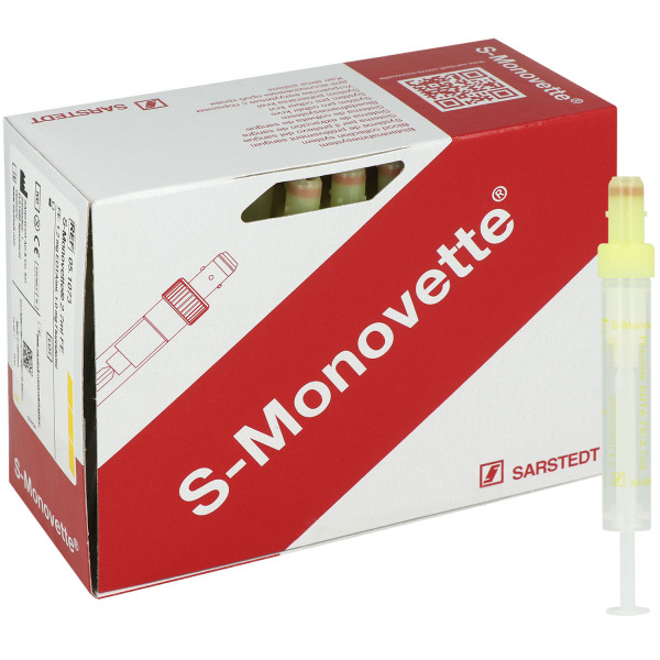 S-Monovette Fluorid + EDTA zur Glukosebestimmung steril mit Kunststoffetikett