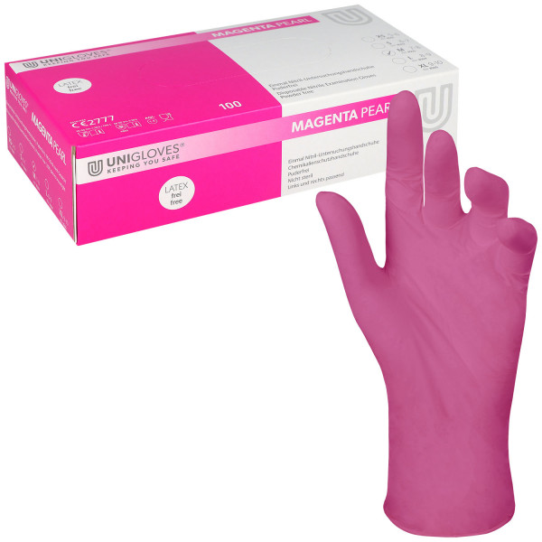 Unigloves MAGENTA PEARL Nitrilhandschuhe, puderfrei, magenta