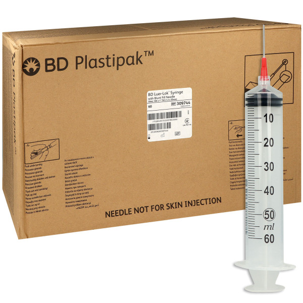 BD Plastipak Einmal-Spritzen 50 ml Luer-Lock mit Aufziehkanüle