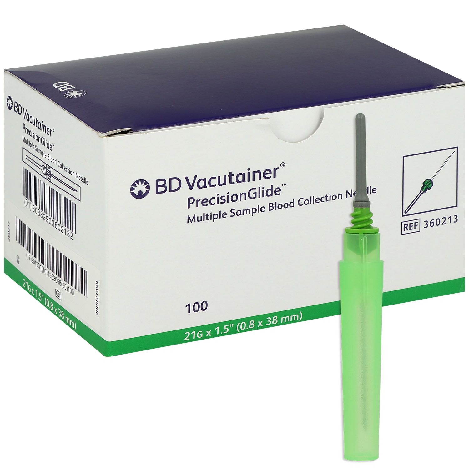 BD Vacutainer Precisionglide 21G 0,80 x 38 mm - grün - 100 St.