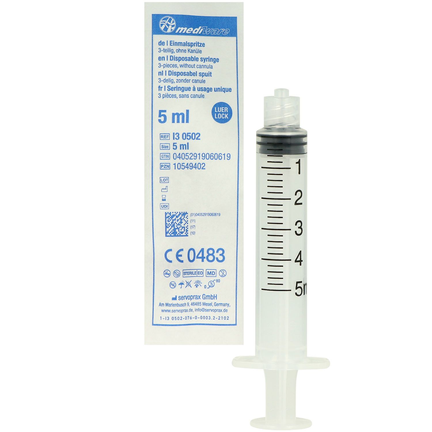 Mediware Einmalspritzen Luer Lock 5 ml - 100 St. | PZN 10549402